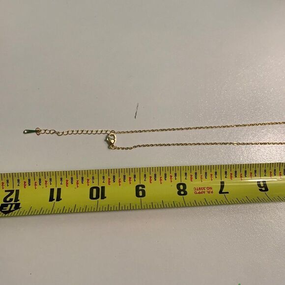 New, no tags, evil eye charm and chain, clear stones and white enamel accents - Picture 4 of 16